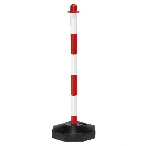 Plastový zahradzovací stĺpik, 10 ks, červeno-biely